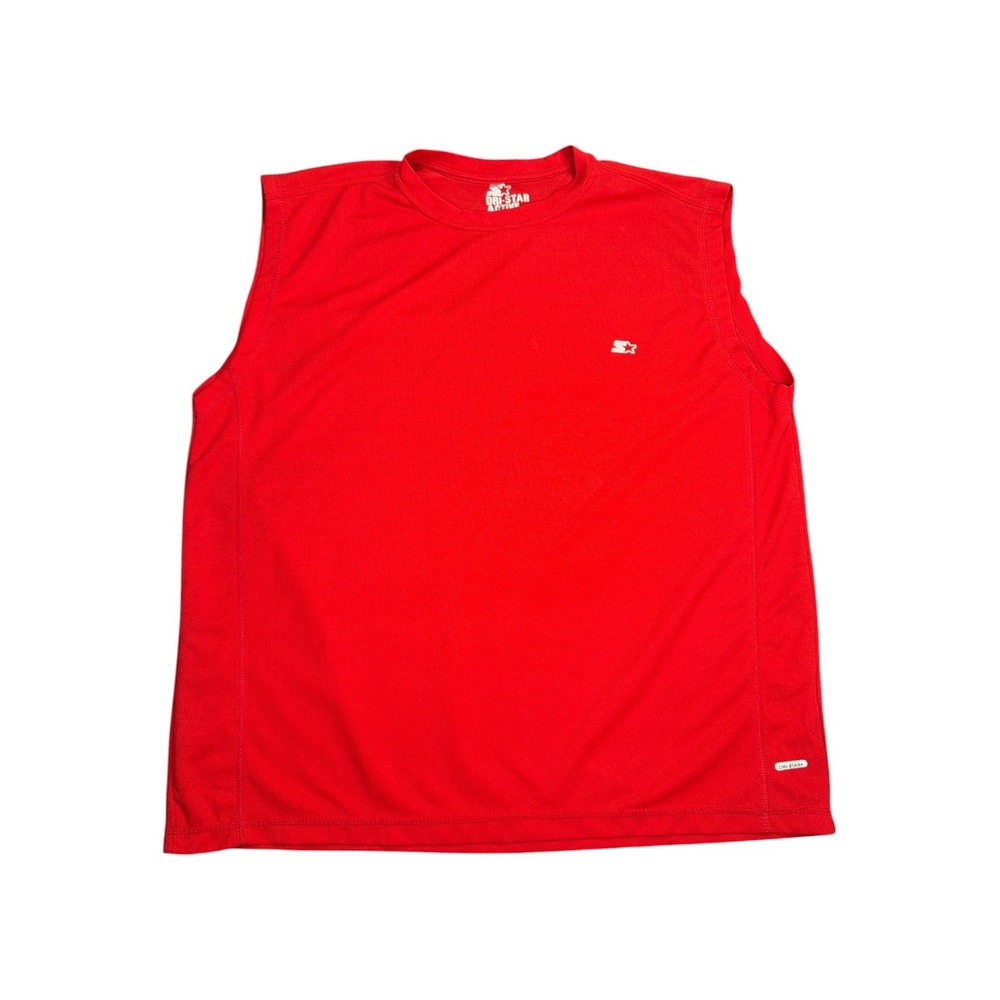 Starter Dri-Star Active Tee Mens XXL Red Sleeveless Muscle Shirt Moisture